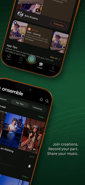 Join creations and record your part in Onsemble